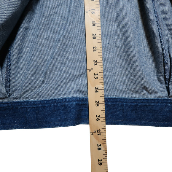 Elisabeth by Liz Claiborne Barn Jacket Patchwork Sleeve Street Style Y2K Artzy - Picture 7 of 10